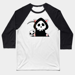 Cute Death Cat Baseball T-Shirt